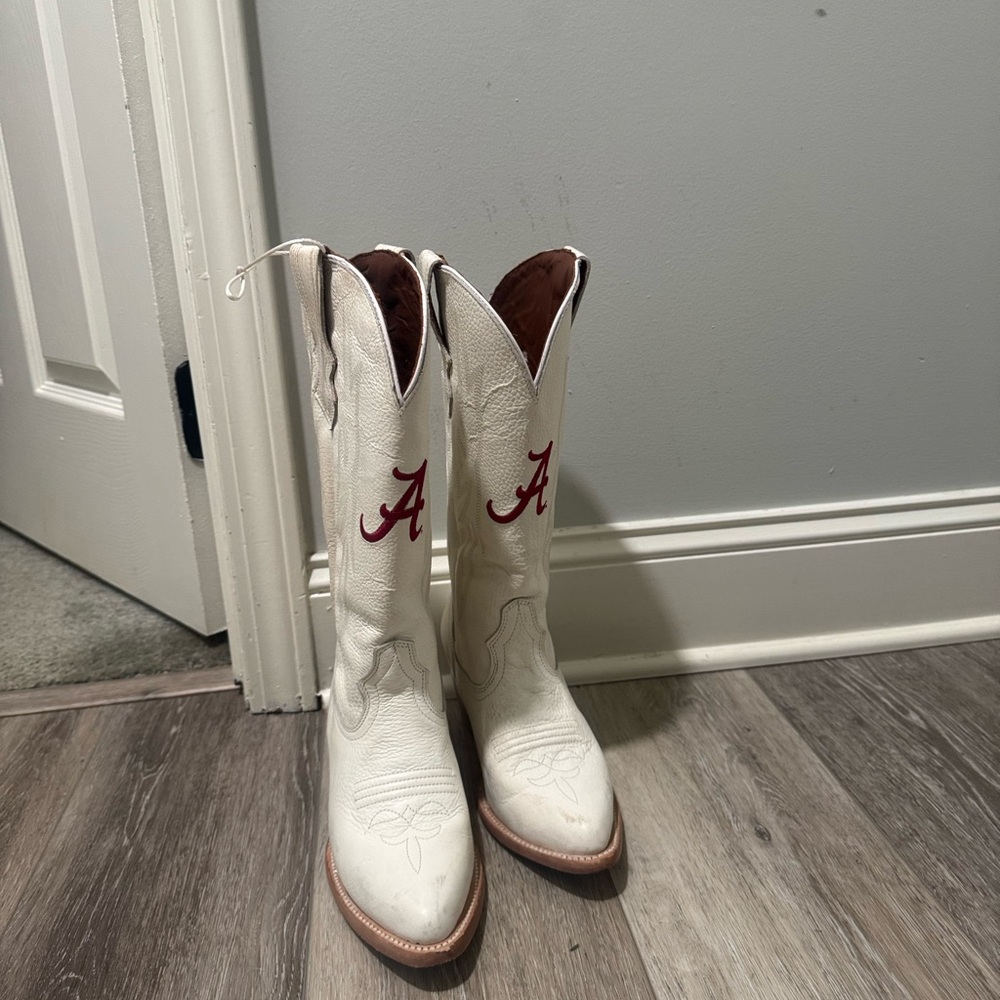 Alabama game day leather cowgirl boots